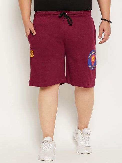 bigbanana maroon regular fit printed shorts