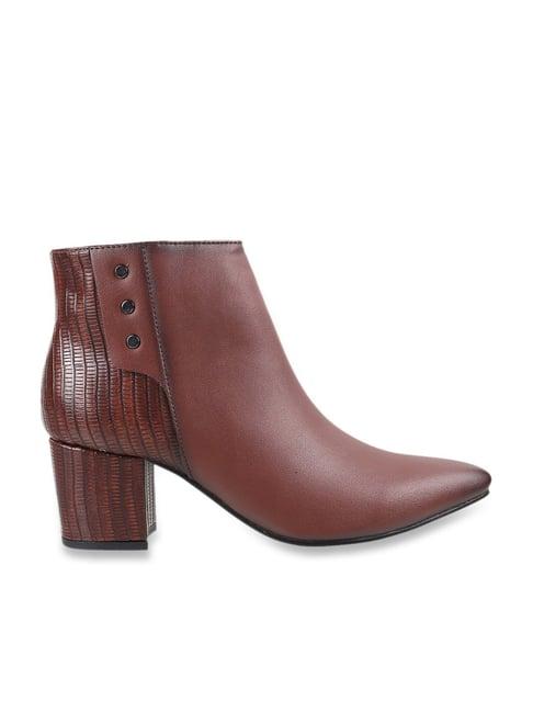 mochi women's maroon casual booties