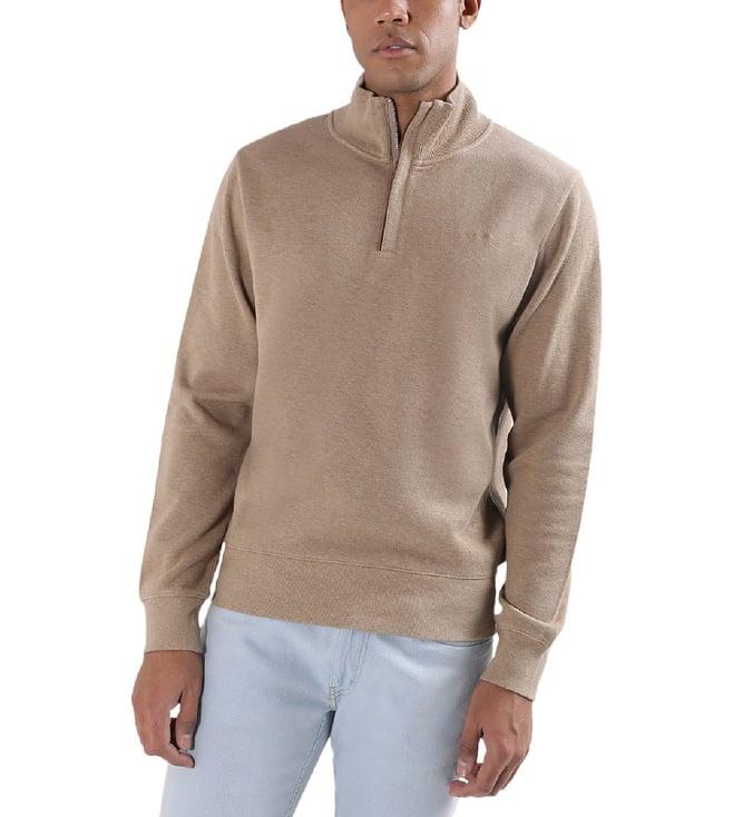 gant khaki melange fashion regular fit sweatshirt