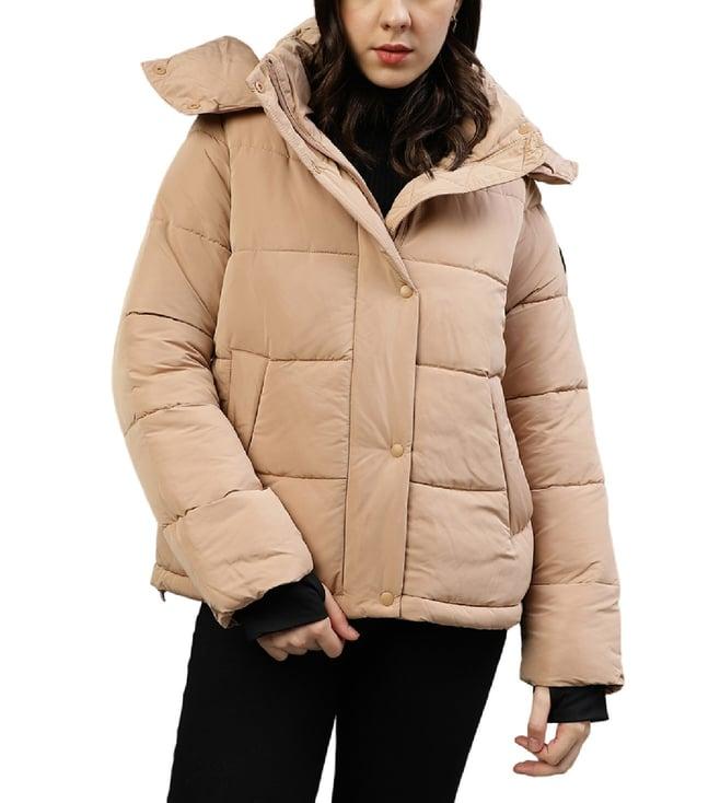 dkny brown fashion regular fit puffer jacket