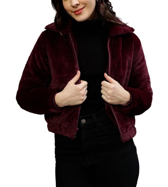 elle maroon fashion relaxed fit sweater