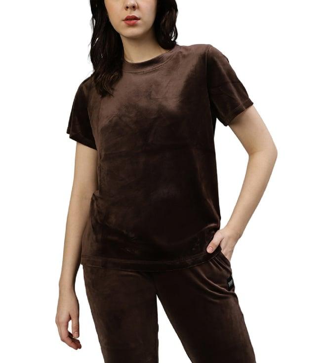 dkny brown fashion regular fit top