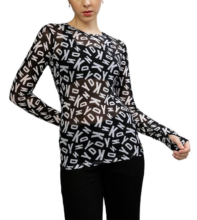 dkny multi fashion printed regular fit top