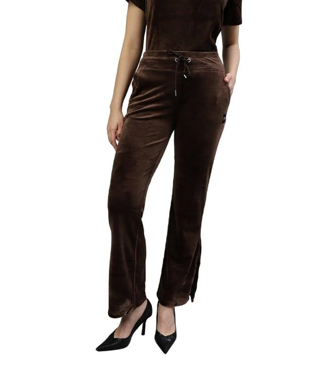 dkny brown fashion loose fit trackpants