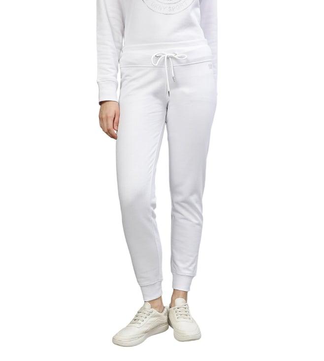 dkny white fashion regular fit trackpants