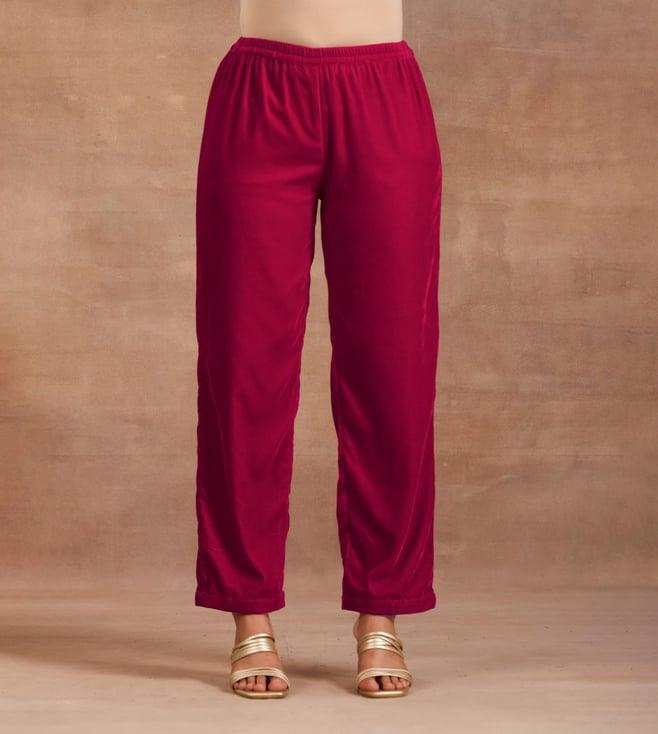 truebrowns rani pink velvet pant