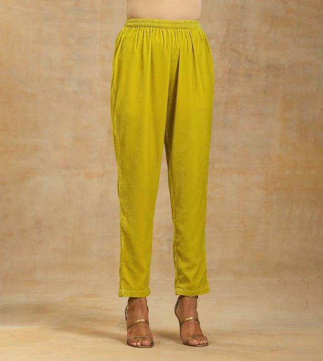 truebrowns lime velvet pant