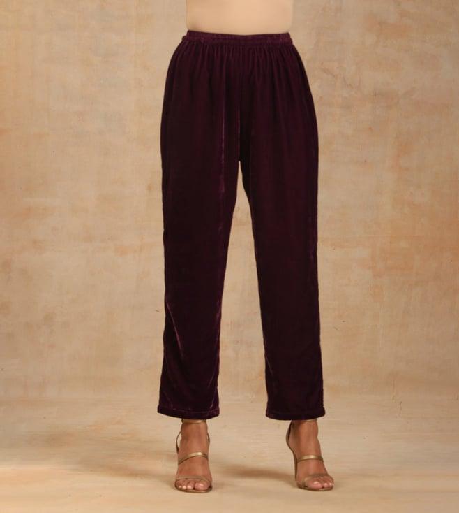 truebrowns wine velvet pant