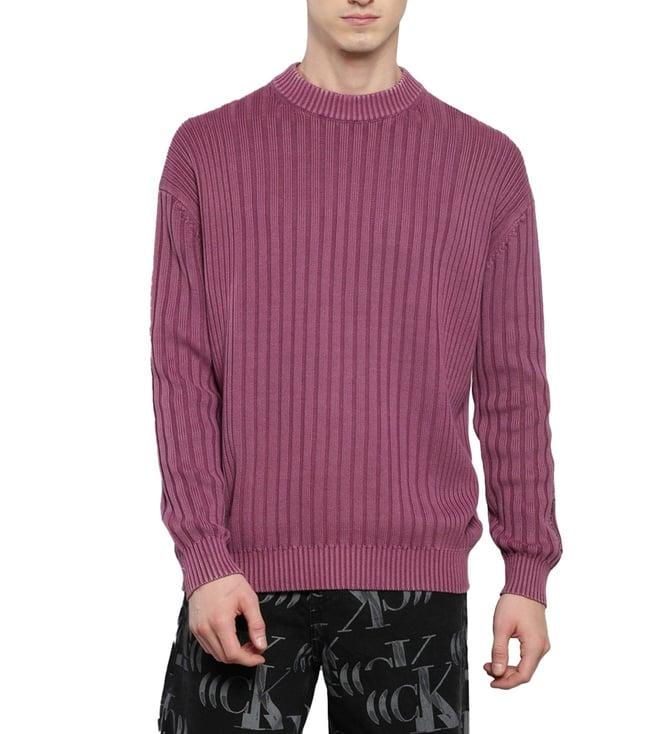 calvin klein wine self relaxed fit sweater