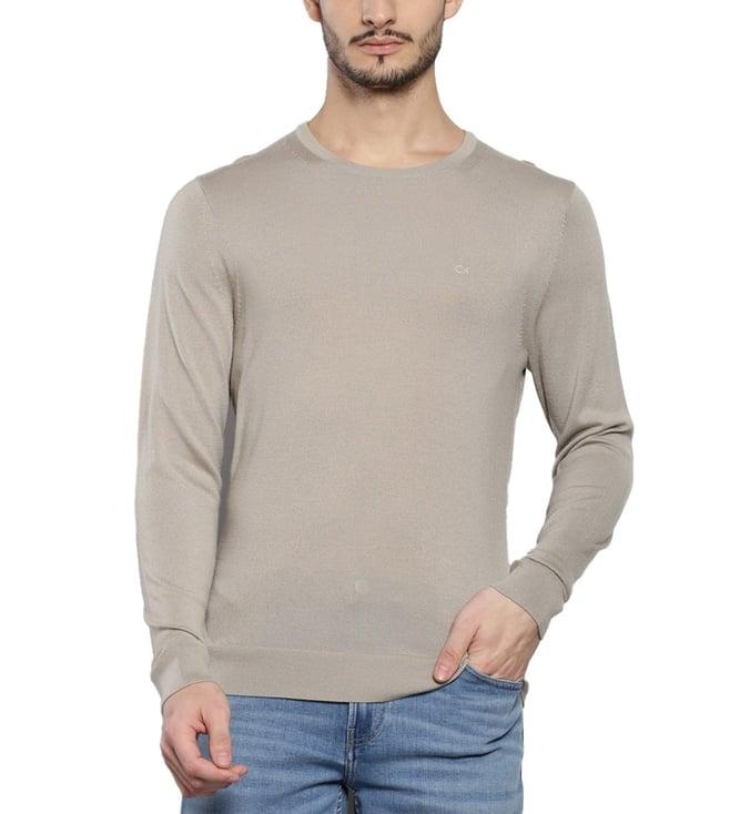 calvin klein beige regular fit sweater