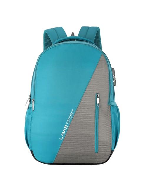 lavie sport diagonal 36l anti-theft laptop backpack for men & women (teal)