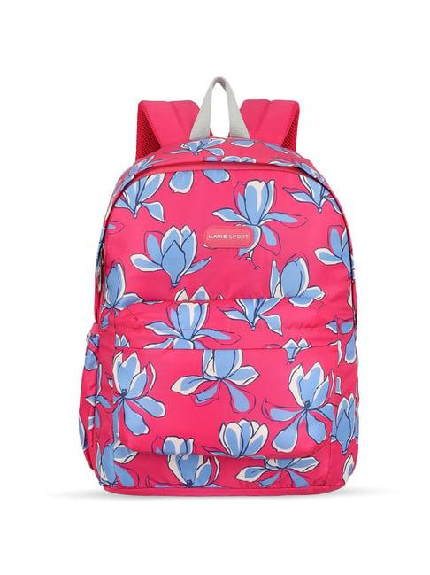 lavie sport bloomy 18l printed casual backpack|school bag for girls (magenta)