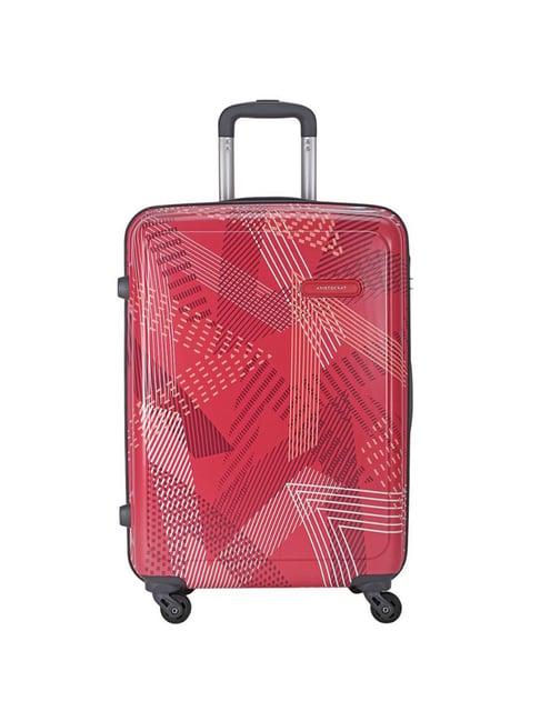 aristocrat dual edge red printed hard medium trolley bag - 28 cm