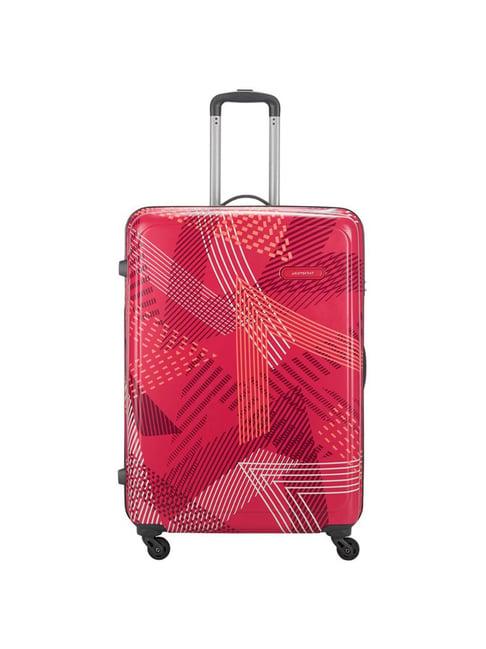 aristocrat dual edge red printed hard large trolley bag - 33 cm