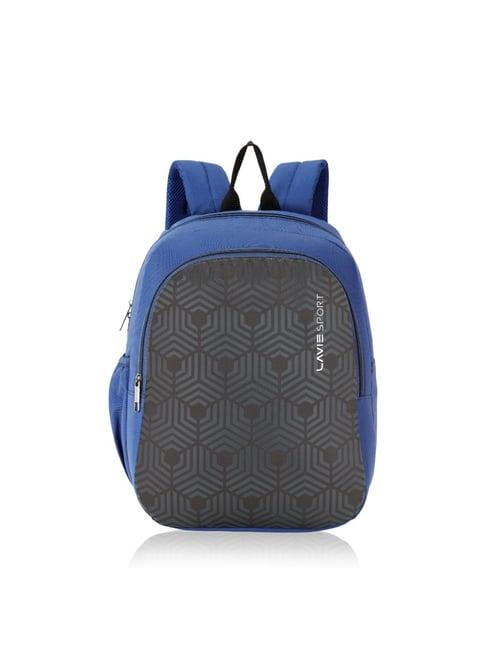 lavie sport hexa navy polyester printed backpack