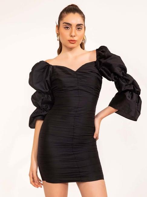 kaori by shreya agarwal black shift dress