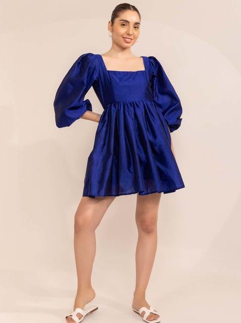 kaori by shreya agarwal blue shift dress