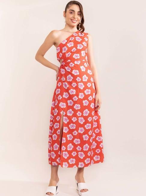 kaori by shreya agarwal red printed maxi dress