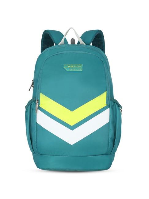 lavie sport chevron 33l college laptop backpack with rain cover for boys & girls|men & women (teal)