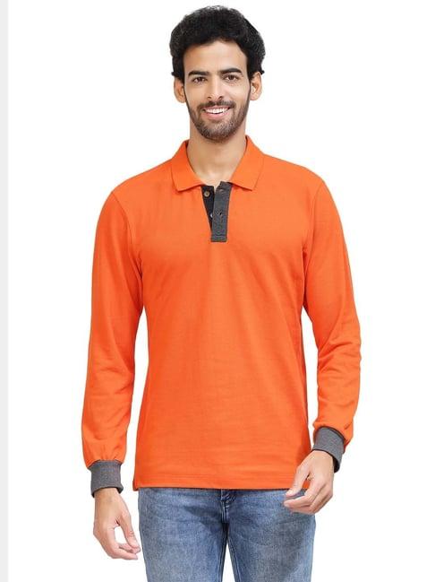 kalt orange regular fit polo t-shirt