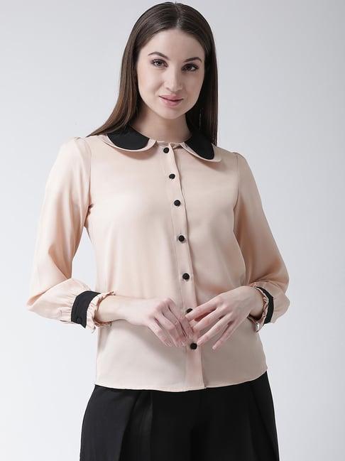 kassually beige relaxed fit shirt