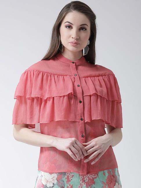 kassually peach relaxed fit shirt