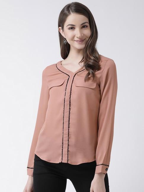 kassually dusty pink embellished shirt