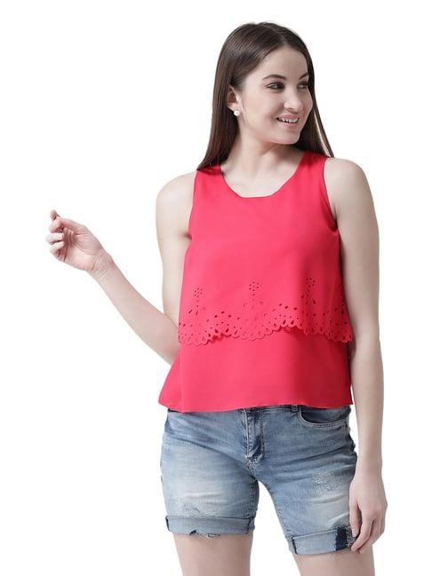 kassually fuchsia relaxed fit top