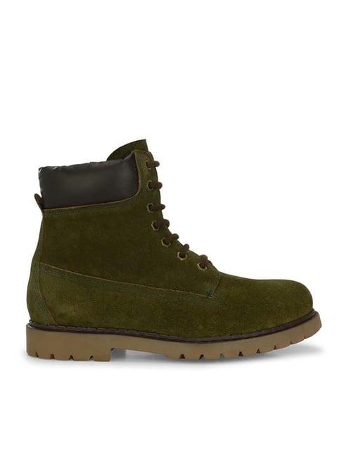 carlo romano men's olive derby boots