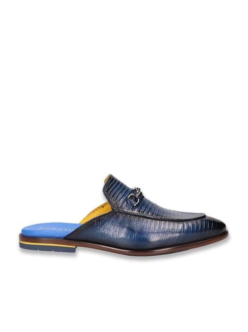 bugatti men's rico blue mule shoes