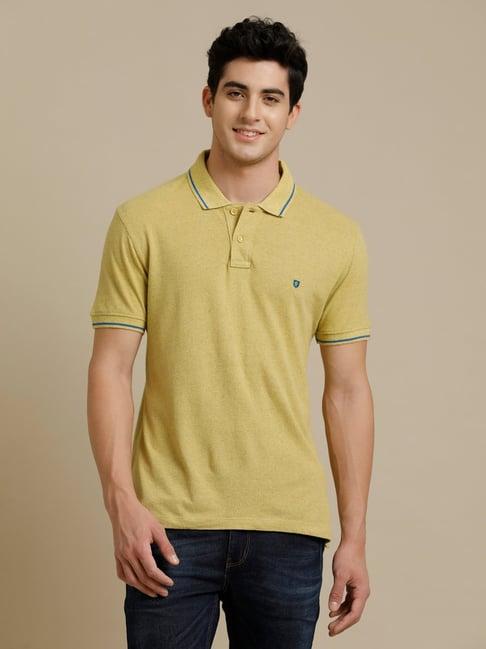 linen club mustard contemporary fit linen polo t-shirt