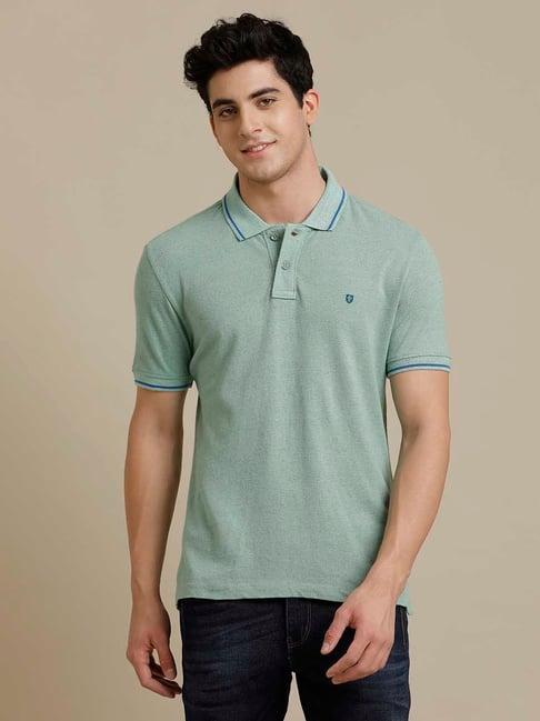 linen club green contemporary fit linen polo t-shirt