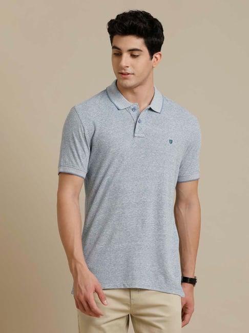 linen club blue contemporary fit linen polo t-shirt