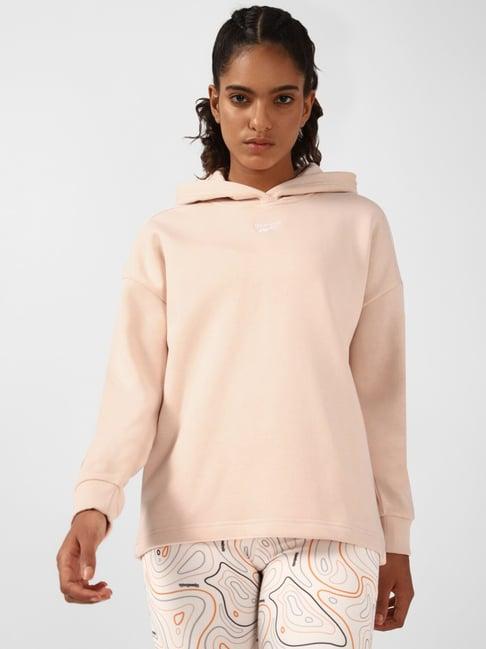 reebok pink regular fit sweatshirt