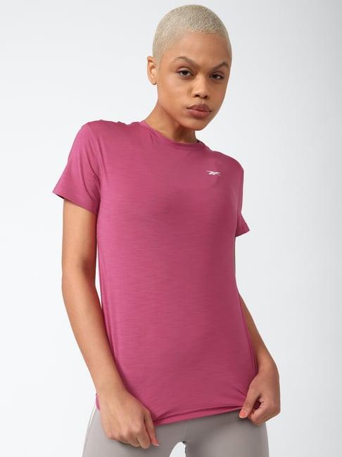 reebok pink logo print t-shirt