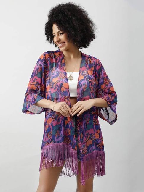 purys multicolored floral print shrug