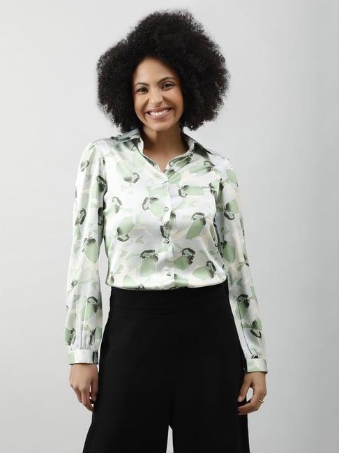 purys green floral print shirt