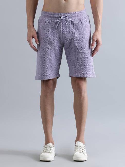 bene kleed lilac regular fit textured shorts