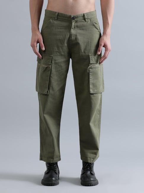 bene kleed olive loose fit cotton cargos