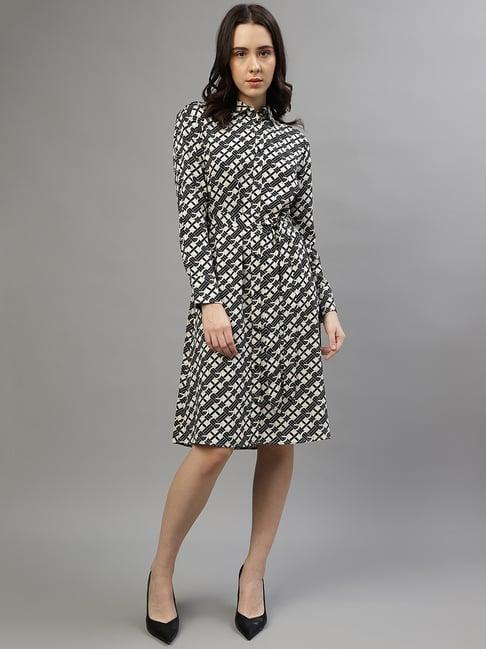 gant cream & black printed a-line dress