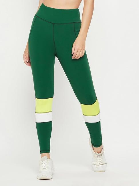 edrio green color-block tights