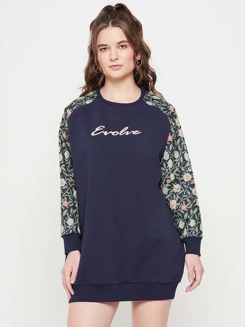 edrio navy printed t-shirt dress