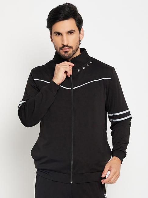 edrio black relaxed fit striped jacket