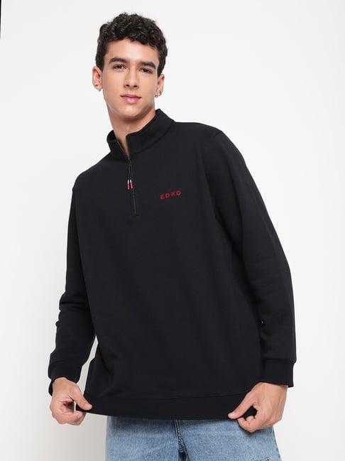 edrio black relaxed fit sweatshirt