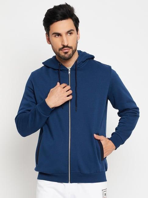 edrio poseidon blue relaxed fit hooded sweatshirt