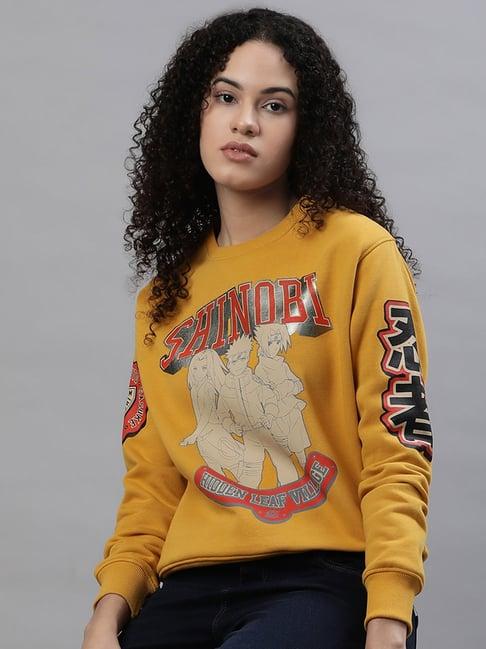 free authority yellow graphic print sweatshirt