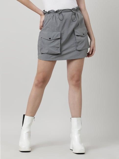 bene kleed light grey mini skirt