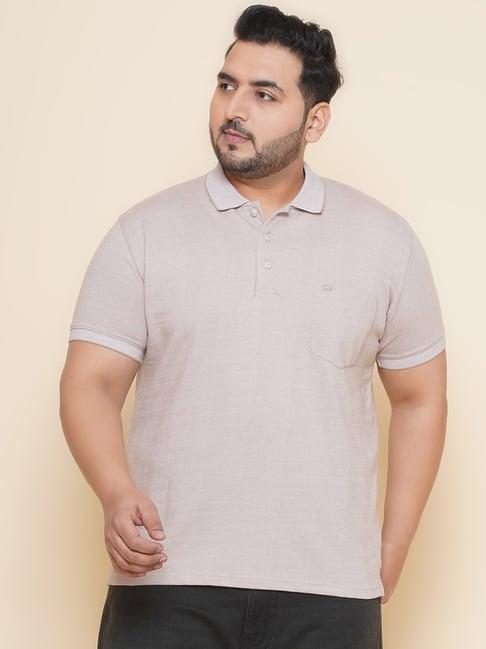 john pride beige regular fit polo t-shirt