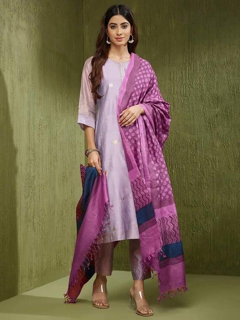 fabindia purple printed dupatta