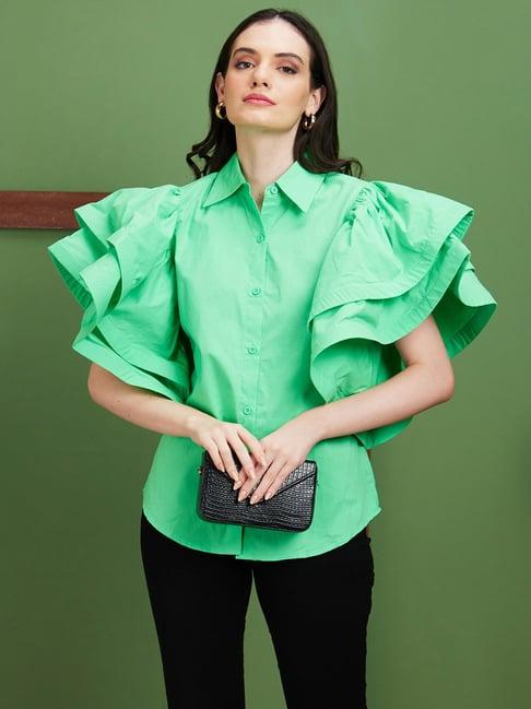 globus green relaxed fit shirt